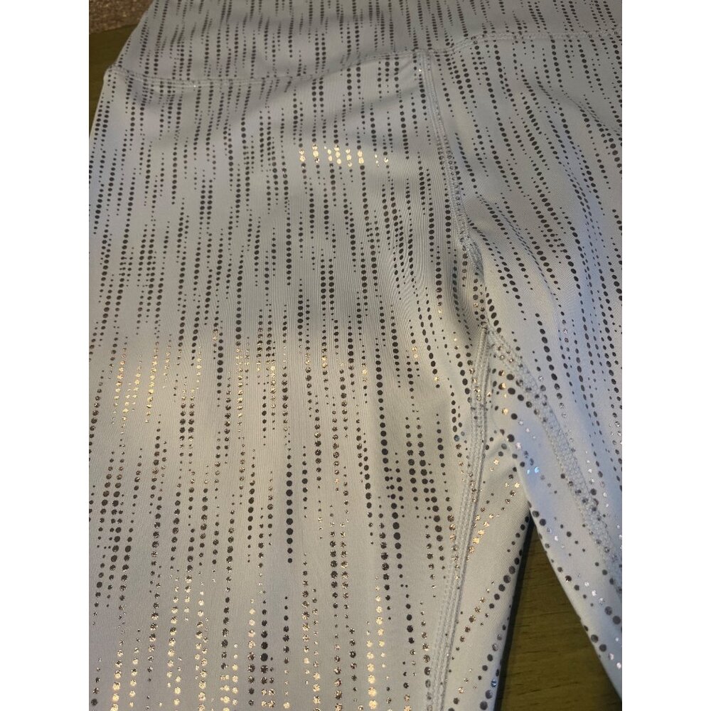 Glyder Limitless Movement High-Waist Silver Foil Leggings Light Blue Polyester/S - Picture 2 of 9